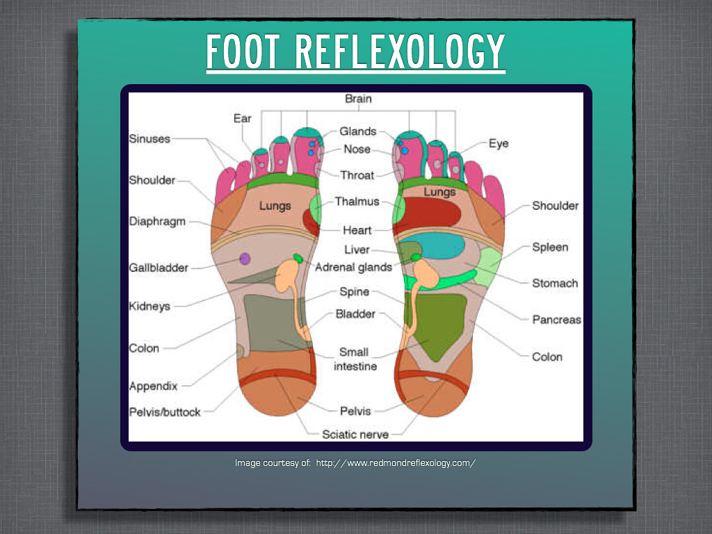 Foot reflexology diagram